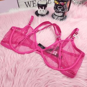 💕 NWT Victoria’s Secret Very Sexy Low Cut Demi Pink Mesh M-DD #7282 💕